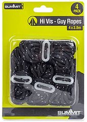 4x GUY ROPES blackreflective 